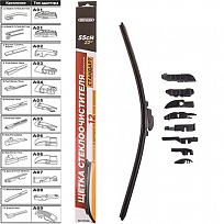 Щетка стеклоочистителя бескаркасная 55см/22" 9 адаптеров SKYWAY стандарт